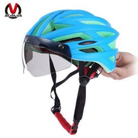SAVA UNISEX ULTRALIGHT 57 - 62CM LIGHTWEIGHT BICYCLE BIKE SAFETY HELMET WITH GOGGLES (BLUE
