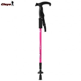 CLEYE ADJUSTABLE WALKING HIKING STICK TREKKING TRAIL POLES CANES (PINK)