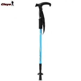 CLEYE ADJUSTABLE WALKING HIKING STICK TREKKING TRAIL POLES CANES (BLUE)