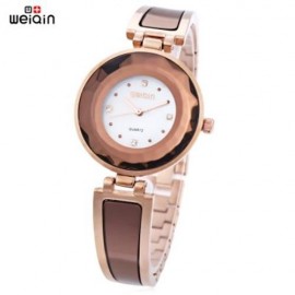 WEIQIN W4673 WOMEN QUARTZ WATCH STEREO GLASS MIRROR ARTIFICIAL DIAMOND DIAL STAINLESS STEE