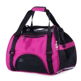 PET DOG CAT OUTDOOR CARRIER TRAVEL TOTE SINGLE SHOULDER BAG BREATHABLE MESH HANDBAG (ROSE 
