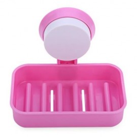 CREATIVE BATH WASH SUCTION CHUCK SOAP BOX DISH HOLDER (ROSE RED)