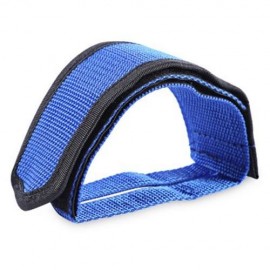 BICYCLE LIGHTWEIGHT ANTI-SLIP DOUBLE ADHESIVE STRAP PEDAL TOE CLIP BELT (BLUE)