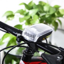 4-LED SOLAR BIKE HEAD LIGHT FRONT TORCH LAMP OUTDOOR EQUIPMENT (SILVER)