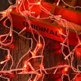 AC 110 - 220V 4M DROOP 0.6M CURTAIN ICICLE STRING LIGHT 120 LEDS DECORATIVE LAMP (RED)