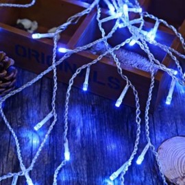 AC 110 - 220V 4M DROOP 0.6M CURTAIN ICICLE STRING LIGHT 120 LEDS DECORATIVE LAMP (BLUE)