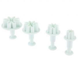 4PCS SUNFLOWER PLASTIC PLUNGER DAISY FLOWER COOKIE CAKE DECORATING FONDANT MOLD (MINT GREE