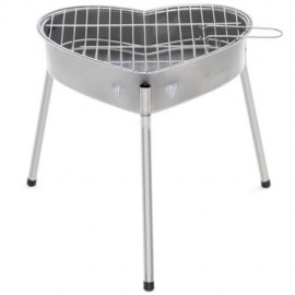 PORTABLE BARBECUE GRILL WITH HEART SHAPE (SILVER)