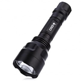 3W 240LM CREE Q6 LED WATERPROOF FLASHLIGHT WITH BATTERY CHARGER (BLACK)