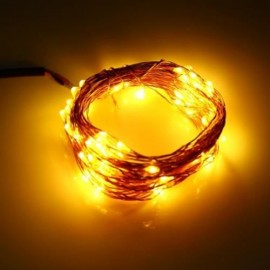 DC 6V 10M 100 LEDS COPPER STRING LIGHT WATERPROOF LED LAMP (WARM WHITE LIGHT)