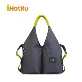 TEMPERATURE CONTROL DESIGN LIGHT SMART DIAPER BAG (BLACK AND GREEN)