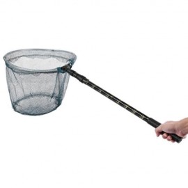 LIGHTWEIGHT FISHING LANDING NET BRAZIL ALUMINUM ALLOY POLE ANTI-SLIP HANDLE MESH (GUN META