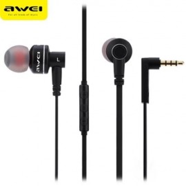 AWEI ES 10TY 3.5MM NOISE ISOLATION IN-EAR EARPHONES HEADPHONES WITH MIC (BLACK)