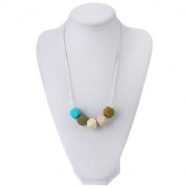 BABY SOFT SILICONE TEETHERS NECKLACE EXERCISE BABY CHEWING ABILITY (COLORMIX)