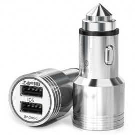 TECLAST CCM202 12 - 24V INPUT 5V 2.4A OUTPUT ALL-METAL MINI CAR CHARGER WITH EMERGENCY SAF