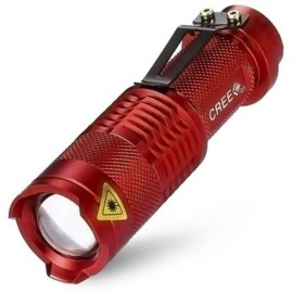 ALONEFIRE 3W XPE LED ZOOMABLE MINI FLASHLIGHT WITH 3 MODES (RED)