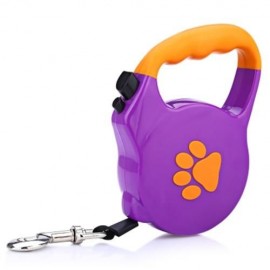5M EXTENDABLE RETRACTABLE PET LEAD TRAINING LEASH FOR SMALL MEDIUM DOG (PURPLE)