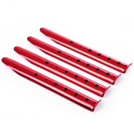 4PCS ALUMINUM ALLOY SNOWFIELD OR SAND USE TENT NAIL STAKES (RED)