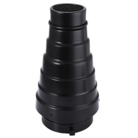 CY EXTENDER CONICAL HONEYCOMB GRID LARGE SIZE SNOOT WITH 5PCS COLOR FILTER (BLACK)