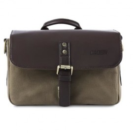 CADEN P1 SHOULDER MESSENGER BAG LEATHER SHOCKPROOF CAMERA HANDBAG FOR DSLR (DEEP BROWN)