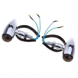 PAIR OF UNIVERSAL MOTORCYCLE LED SIGNAL TURN LIGHT ELECTROPLATING INDICATOR LAMP
