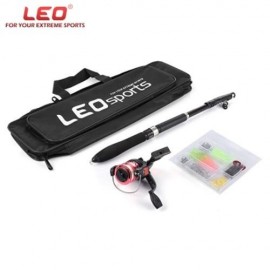 LEO 1.6M TELESCOPIC FISHING ROD SET WITH FISH REEL HOOK LURE TACKLE ACCESSORY (COLORMIX)