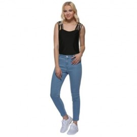 CHIC MID WAIST SKINNY DENIM PANTS FOR WOMEN (LIGHT BLUE)