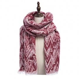 VINTAGE RHOMBUS PRINTED LADIES WARM SCARF (CLARET)