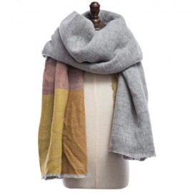 VINTAGE KNITTING LADIES WARM SCARF (YELLOW   GRAY)