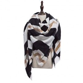 OVERSIZE STRIPE PASHMINA LADIES WARM SCARF (WHITE AND BLACK)