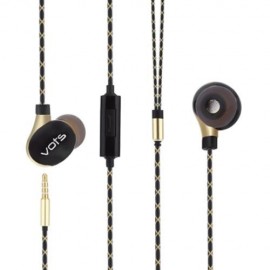 VOTS Y1 3.5MM PLUG HIFI STEREO NOISE REDUCTION MUSIC EARPHONES HEADPHONES (GOLDEN)