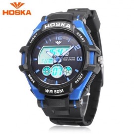 HOSKA HD027B CHILDREN DUAL MOVT WATCH DATE DAY DISPLAY BACKLIGHT STOPWATCH ALARM 5ATM WRIS