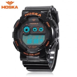 HOSKA H017B CHILDREN DIGITAL WATCH ALARM CHRONOGRAPH LED CALENDAR 3ATM SILICONE BAND WRIST