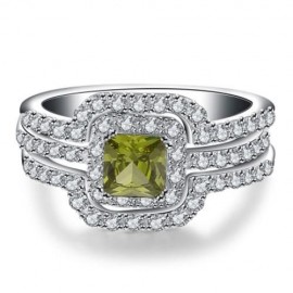 LADY CHARMING MULTILAYER HOLLOW GEOMETRIC ZIRCON ARTIFICIAL DIAMOND EMBELLISHMENT 925 SILV