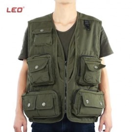 LEO ARMY GREEN FISHING VEST (ARMY GREEN)