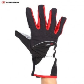 ROBESBON PAIRED WARM THICKEN WATER RESISTANT FULL FINGER GLOVE FOR OUTDOOR CYCLING (RED)
