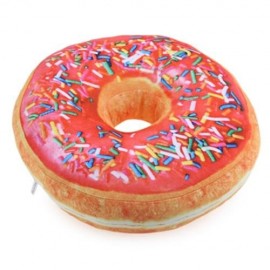 CARTOON 3D SIMULATION SWEET CHOCOLATE DONUT SOFA PLUSH PILLOW TOY (ORANGEPINK)