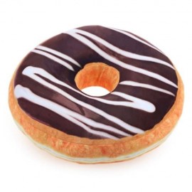 CARTOON 3D SIMULATION SWEET CHOCOLATE DONUT SOFA PLUSH PILLOW TOY (CHOCOLATE)
