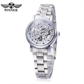 WINNER F120524 FEMALE AUTO MECHANICAL WATCH LUMINOUS POINTER HOLLOW-OUT BACK COVER WRISTWA
