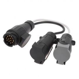 T23500 13 CONVERT 7 PIN TRAILER WIRING CONNECTOR PLASTIC PLUG EXTENSION CABLE DIAGNOSTIC T