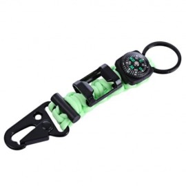 6 IN 1 MULTIFUNCTIONAL OUTDOOR EMERGENCY BRACELET ROPE COMPASS KEYCHAIN BOTTLE OPENER (LUM