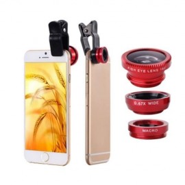 OLD SHARK PORTABLE 3-IN-1 PHONE LENS KIT WITH 180 DEGREE FISHEYE   0.67X WIDE ANGLE   10X 