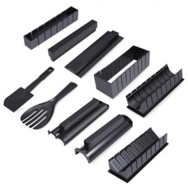 SUSHI MAKING KIT EASY DIY SUSHI MAKER RICE ROLLER MOLD KITCHEN COOKING TOOLS (BLACK)