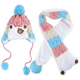 ADORABLE BEAR PATCHWORK POM-POM WITH SCARF FOR CHILDREN (PINK)