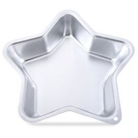 FIVE-POINTED STAR SHAPE DIY ALUMINUM ALLOY CAKE PAN MOLD HOME BAKING TOOL (SILVER)