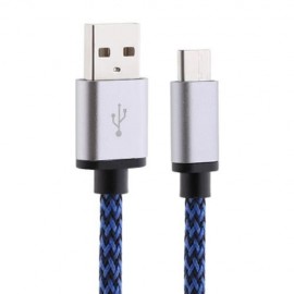 TYPE-C TO USB 3.1 CHARGING DATA TRANSFER BRAIDED NYLON CABLE 1M (BLUE)