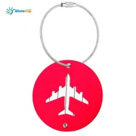 SHINETRIP 2PCS ALUMINUM ALLOY TRAVEL PLANE SHAPE SUITCASE NAME ADDRESS LABEL TAG (RED)