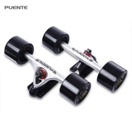 PUENTE 2PCS UNIVERSAL DURABLE MAGNESIUM ALLOY 7 INCH SKATEBOARD TRUCK WITH WHEEL (SILVER W
