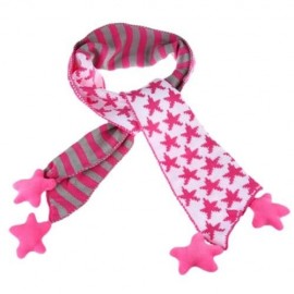 CUTE STAR STRIPE PATTERN KNITTED WARM CHILDREN SCARF (ROSE RED)