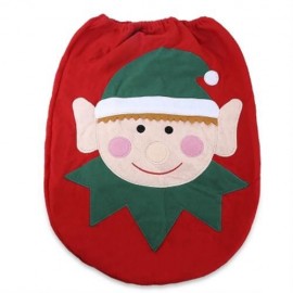 SANTA SPIRIT TOILET SEAT COVER FOR CHRISTMAS DECORATION (RED AND GREEN)